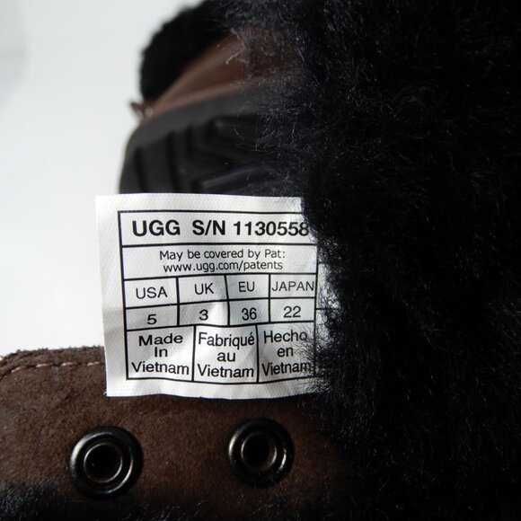 UGG Classic Mini Alpine Lace Up Booties Boots Size 5 Brown Suede Shearling NEW - Picture 8 of 10